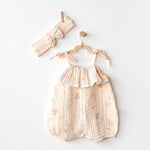 Bright Flowers Muslin Romper Set