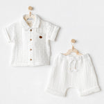 2 PCS Set Muslin Shirt and Shorts