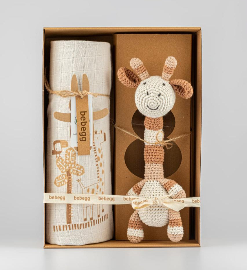Giraffe Muslin Blanket Set