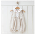 Linen Romper with Collar