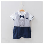 Striped Blue Elegant Boy Romper