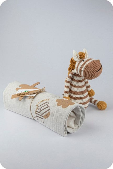 Zebra Muslin Blanket Set